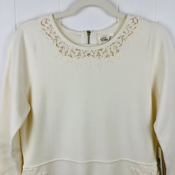 Eliza J. Womens Sweater Dress with Lace Overlays Large - Picture 9 of 15